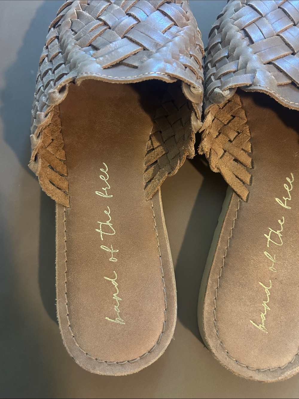 Free People Comet Woven Slip-On Women's Mules in Taupe - Picture 2 of 4